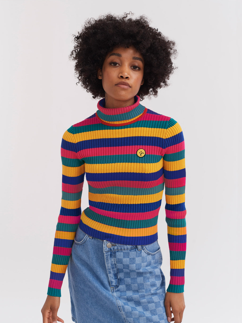 Lazy Oaf Crayon Stripe Fitted Knit Top
