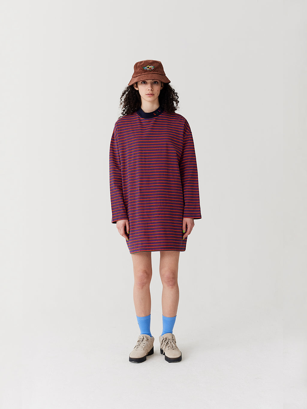 Lazy Oaf Tiny Stripe Oversized T-Shirt Dress